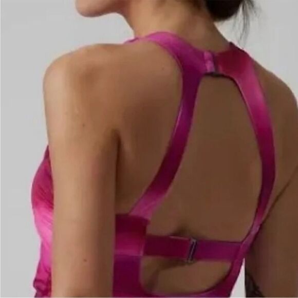 NWOT Athleta Maldives Bra Cup 34 B/C Pink/Magenta Tankini Swim Top! ❤️ - Picture 4 of 9